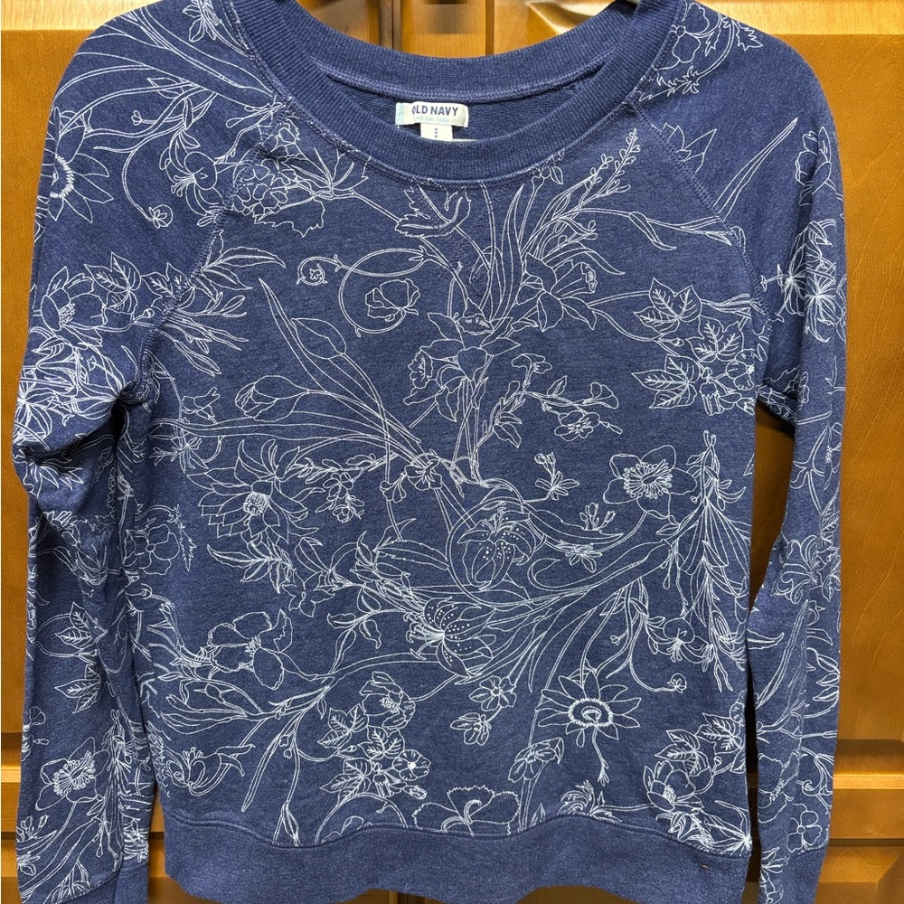 Old Navy Navy Blue Graphic Sweatshirt